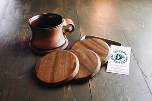 Lot de 4 sous-verres ronds au design moderne en résine de bois parfaits pour les ustensiles de cuisine et la vaisselle Usage quotidien à la maison de haute qualité - Product Image 3