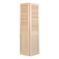 Chine Porte d'armoire pliante bi pli ventilé persienne en bois massif portes de placard persienne porte usine et fabricants