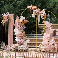 Arche de ballons portable en métal doré, faite à la main, moderne, durable et écologique, pour mariages, fêtes et anniversaires