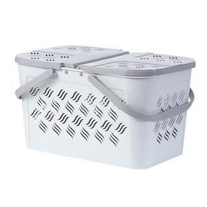 Scavato rettangolare di <span class=keywords><strong>plastica</strong></span> cestino di immagazzinaggio con la copertura lino cestino documento di office cassa Lavanderia cestino di vestiti giocattolo - Product Image 2