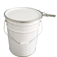 Fût de 25 litres, seau métallique noir de 5 gallons, seau en acier inoxydable de 5 gallons avec couvercle