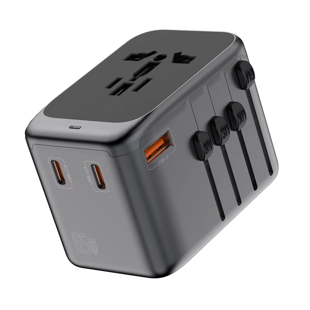 Worldwide Universal 65W PD 3.0 Travel Adapter Kit with 4 USB Charging Ports for Laptop & Camera International Wall Charger