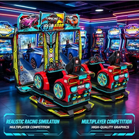 Máquina de Juego Arcade Comercial de Carreras Dinámicas para 2 Jugadores, Simulador de Conducción de Alta Velocidad con Monedas, 75 Pulgadas HD, en Inglés