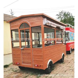 Food Truck Électrique 4 Roues Style Vintage Classique Châssis en Acier Inoxydable Verre Trempé Utilisation Extérieure - Product Image 1