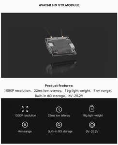 SHARK walkled avatar HD vtx โมดูล22ms Lower 1080P ความหน่วง8GB จัดเก็บข้อมูลภายในระยะ4กม. สำหรับ walknshail fathd Dominator - Product Image 3