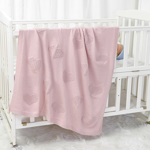Manta de punto de algodón suave Mimixiong, recién llegada, adorable diseño de corazones, <span class=keywords><strong>para</strong></span> envolver a bebés niñas, regalo <span class=keywords><strong>para</strong></span> recién nacidos. - Product Image 4