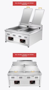 Máquina comercial <span class=keywords><strong>de</strong></span> dumplings a <span class=keywords><strong>gas</strong></span> estilo GLP, freidora <span class=keywords><strong>de</strong></span> panecillos, 2 sartenes, máquina <span class=keywords><strong>de</strong></span> cocción al vapor para dumplings <span class=keywords><strong>de</strong></span> <span class=keywords><strong>carne</strong></span>, parrilla para Gyoza, en stock - Product Image 3
