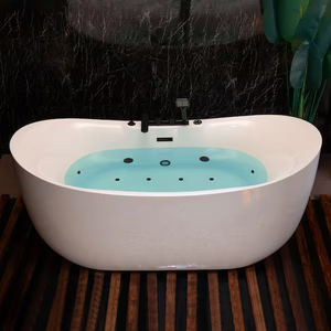 Hiện đại miễn phí Đứng Whirlpool Bồn tắm massage với nhiệt nóng FM Đài phát thanh thông minh Acrylic bong bóng jacuzzies bồn tắm đôi dép - Product Image 2