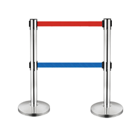 Système de gestion de file d'attente de poteaux en acier inoxydable de contrôle d'entrée d'hôtel intérieur/extérieur barrière de ceinture rétractable