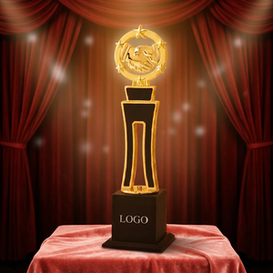 Trofeo Deportivo de Metal Fundido a Presión Chapado en Oro de POOJA GIFT CORPORATION, Modelo 770, Impresión UV, Base con Logotipo Grabado con Láser, Portátil - Product Image 1