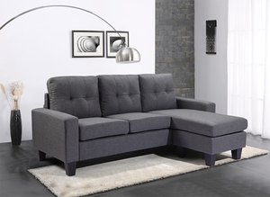 Hiện đại Bắc Âu hình chữ L sofa cho phòng khách nhỏ bọc vải lanh với lưu trữ cho khách sạn có đồ nội thất bằng gỗ - Product Image 2