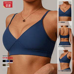 Soutien-gorge de yoga pour femme Zechuang à col en V profond, en polyester recyclé, séchage rapide, respirant, pour la course à pied, le fitness et l'entraînement - Product Image 5