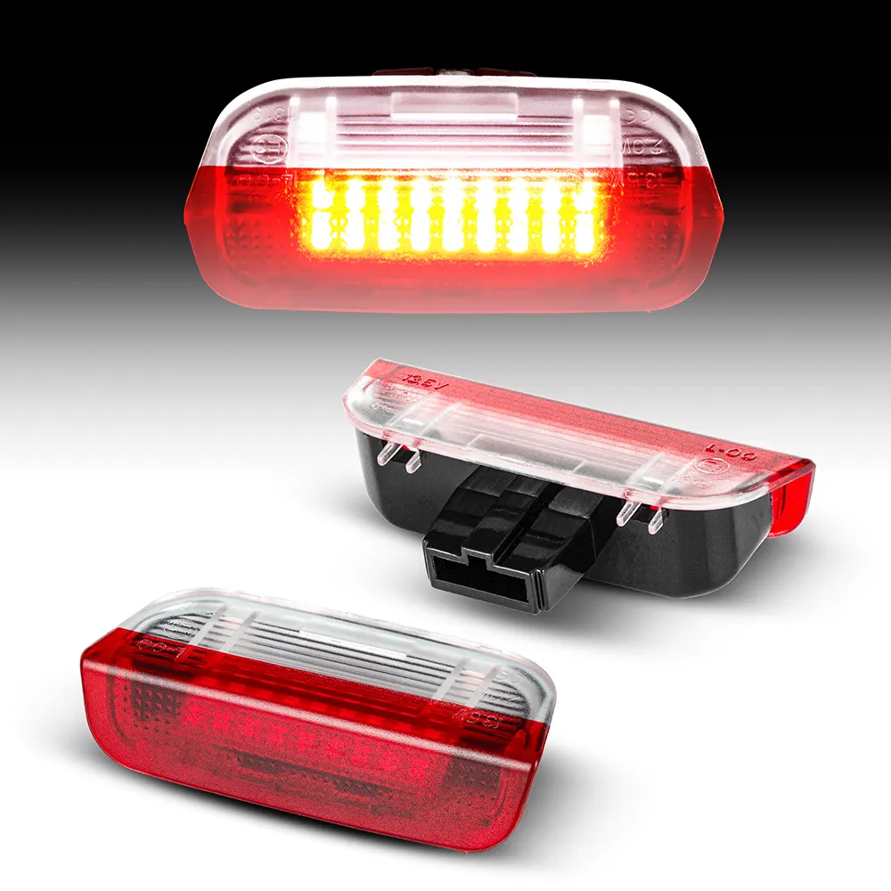 Lumière de courtoisie de porte avant LED de couleur RVB à lentille rouge + claire pour VW GOLF/Skoda/Seat/PORSCHE Canbus Design