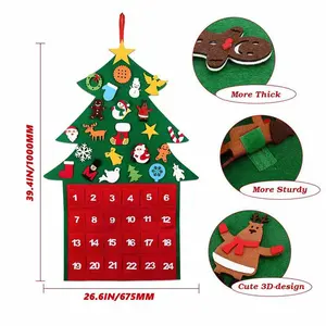 Hristmas-adorno para árbol de Navidad hecho a mano, decoración de fieltro para pared para niños, artesanía para árbol de Navidad al aire libre