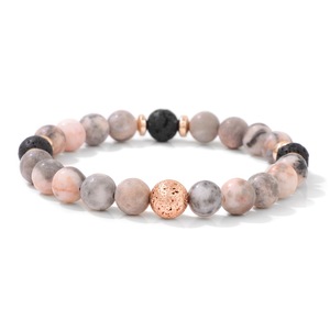 Nouveau gros lave Yoga diffuseur d'huile essentielle anniversaire et fête des mères cadeaux rose zèbre jaspe pierre naturelle bracelet perlé - Product Image 5