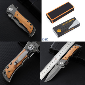Coltello Tascabile in Vendita, Manico in Legno, <span class=keywords><strong>EDC</strong></span>, Coltello Pieghevole Tattico da Caccia Inciso, Coltello Personalizzato OEM con Nome Inciso per Regalo - Product Image 2