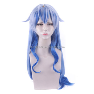 Perruque de cosplay du personnage <span class=keywords><strong>Ganyu</strong></span> de Genshin Impact, modèle Coconut Sheep King Xiaomei, avec dégradé de couleur et queue de T-shirt - Product Image 6