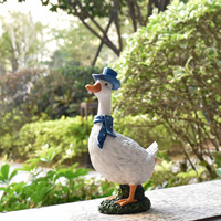 Figurine d'animal canard mignon de dessin animé simulé pour jardin, décoration transfrontalière pour jardin, cour, plantes en pot, maison et style pastoral