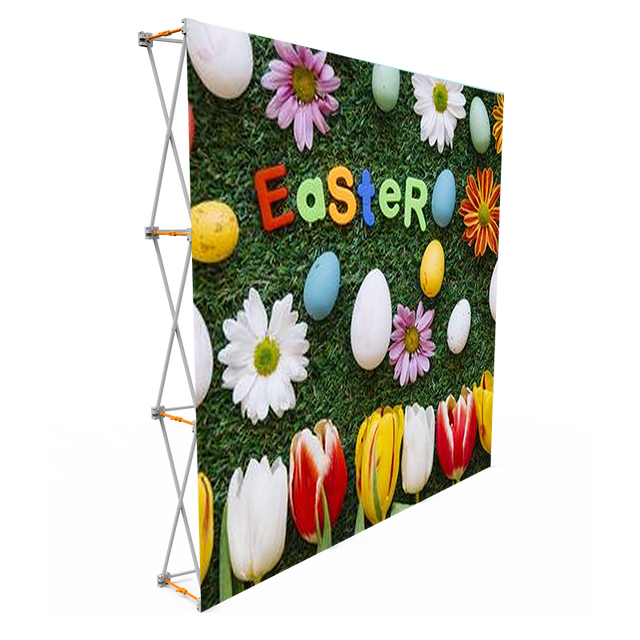 Portable Polyester Shelves Collapsible Exhibition Backdrop UV Printing Waterproof Durable  Banner Pop-up Display for Trade Shows