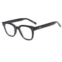 Lunettes de vue carrées rétro noires en acétate, anti-lumière bleue, prêtes à la pose de verres correcteurs, unisexe