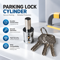 Cylindre de verrouillage de parking en laiton et alliage de zinc résistant à la corrosion avec 3 clés, adapté aux poteaux de signalisation routière et aux verrous de sol.