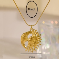 Collier de couple MECYLIFE Kiss Jewelry, pendentif soleil et lune, acier inoxydable, cadeau d'amour pour couple, cadeaux de la Saint-Valentin