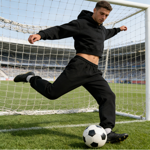 Set da 2 Pezzi per Uomo: Felpa con Cappuccio in Cotone Pesante e Pantaloni Larghi, Personalizzabili con Logo DTG, per Tifosi di <span class=keywords><strong>Calcio</strong></span> - Product Image 3