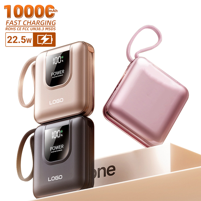 2026 Factory Wholesale for Gifts Customization Logo Portable Power Bank External Emergency Mini Mobile Power Bank 10000mah
