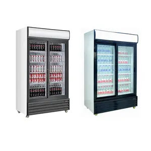 Upright Fridge Supermarket Display Commercial Refrigerator Equipment Upright Display Glass Door Fridge