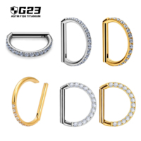 Kaishee Anneau de nez articulé en titane de qualité implantaire ASTM F136 pour piercing corporel, bijoux de piercing en titane, anneau de piercing en titane