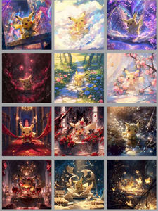 YQ Venta al por Mayor, Tarjetas de Arte Cuadradas de Pokémon, Diario de Aventuras de <span class=keywords><strong>Pikachu</strong></span>, B5, Alta Calidad, Nuevo Fan Art Coleccionable, Sellado, Booster - Product Image 3