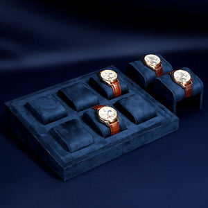 Vente en gros de présentoir de montre en cuir suédé bleu Jinsky présentoir de montre présentoir de bijoux personnalisé pour montre - Product Image 3