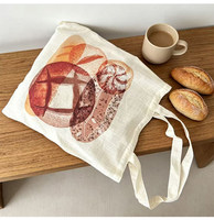 Sac fourre-tout écologique de qualité supérieure, léger, imprimé, en coton naturel et en lin, sac fourre-tout simple pour le shopping, sac à bandoulière