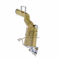Downpipe de haute qualité en acier inoxydable 304 avec bouclier thermique doré pour Mercedes-Benz C43 GLC43 2.0T W206 2023-2024 – Améliore la réponse du turbo
