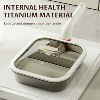 Poêle à frire trois-en-un en aluminium contenant du titane, écologique, durable, pour la cuisine à domicile, poêle à frire pour les œufs