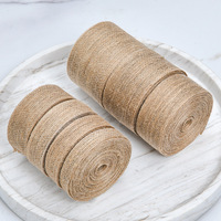10 m/rouleau Jute Hesse Toile De Jute Ruban 1.5cm 2.5cm 3.8cm 5cm Poisson Soie Lin Ruban pour Emballage Cadeau Bouquet Emballage