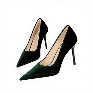 Zapatos de Tacón Alto de 10 cm con Punta en Pico, de Gamuza Sintética, para Mujer, Elegantes y Sensuales, para Banquetes y Bodas - Product Image 3