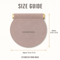 Pochette ronde en microfibre suédée personnalisée avec fermeture magnétique, sac de rangement pour boucles d'oreilles, organiseur de voyage, sacs de maquillage cosmétiques