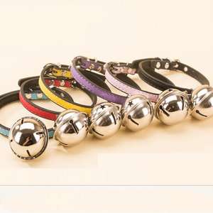 Qbellpet Neue Leder-Haustierhalsbänder Hübsches Katzenhalsband Luxuriöses Hundehalsband mit Geräuschreduzierender Verarbeitungsglocke - Product Image 2