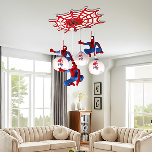 Sáng Tạo Spider Người Đàn Ông Trẻ Em Của Phòng Trần Ánh Sáng Chàng Trai Phòng Ngủ Phim Hoạt Hình Chiếu Sáng Đèn Trong Nhà Bảo Vệ Mắt LED Ánh Sáng Mặt Dây Chuyền - Product Image 5