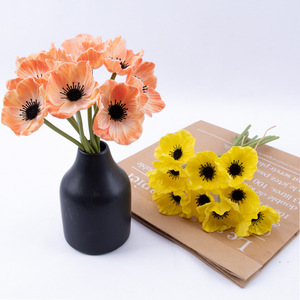 Fleur artificielle de pavot à tige unique en PU, bouquet de pavot de maïs, décoration de mariage, accessoire de photographie pour restaurant, fleurs artificielles - Product Image 2