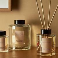 LUFU Vente en gros – Coffret cadeau diffuseur à bâtonnets en verre transparent rond de luxe 150 ml, 200 ml, 500 ml avec bouchon à vis pour la maison et le bureau