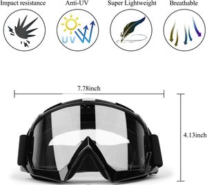 Lunettes de moto tendance, coupe-vent, anti-sable, lunettes de ski, lunettes de protection UV400 pour casque - Product Image 6
