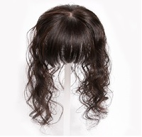 Frange à clipser facile pour femme, cheveux humains bouclés, effet ondulé naturel
