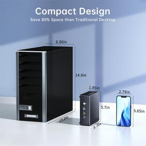 13th คอมพิวเตอร์ขนาดเล็กคอมพิวเตอร์ตั้งโต๊ะ I9 i7คอมพิวเตอร์เกมตั้งโต๊ะ <span class=keywords><strong>DDR4</strong></span>คู่ M.2 NVMe SSD พร้อมวิดีโอ8K - Product Image 2