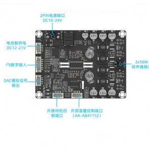 MLK 2x50w DAC supporta I2S I 2 S scheda amplificatore di ingresso digitale lampone <span class=keywords><strong>Pi</strong></span> TAS5768 - Product Image 2