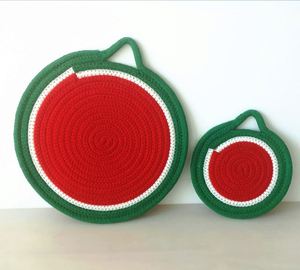 Sous-verres ronds en corde de coton, isolants, épais, antidérapants, résistants à la chaleur, pour la cuisine et l'artisanat - Product Image 6