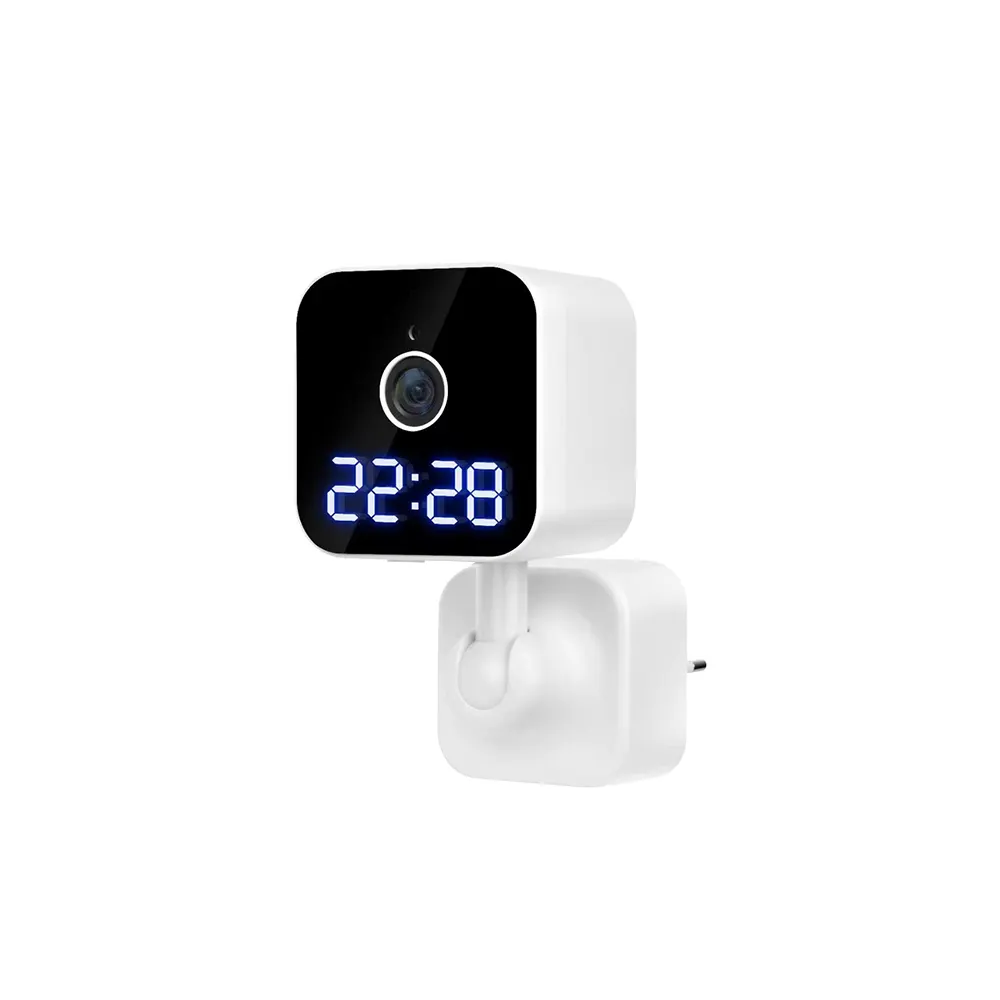 Hot Selling Indoor Home Security Network WiFi Camera USB Plug Charger Camera Night Vision With Clock Time Mini Camera