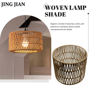 Lámpara de pared artesanal cesta ratán tejido colgante luces para sala de estar luces colgantes de ratán Pantalla de lámpara - Product Image 2