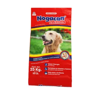 Saco plástico para embalagem de alimentos para animais de estimação, novo e reutilizável, 15kg, 20kg, 25kg e 50kg, Bopp laminado, tecido Pp, gato, cachorro, saco plástico